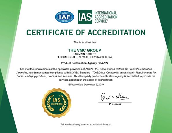 IAS Certificate of Accreditation