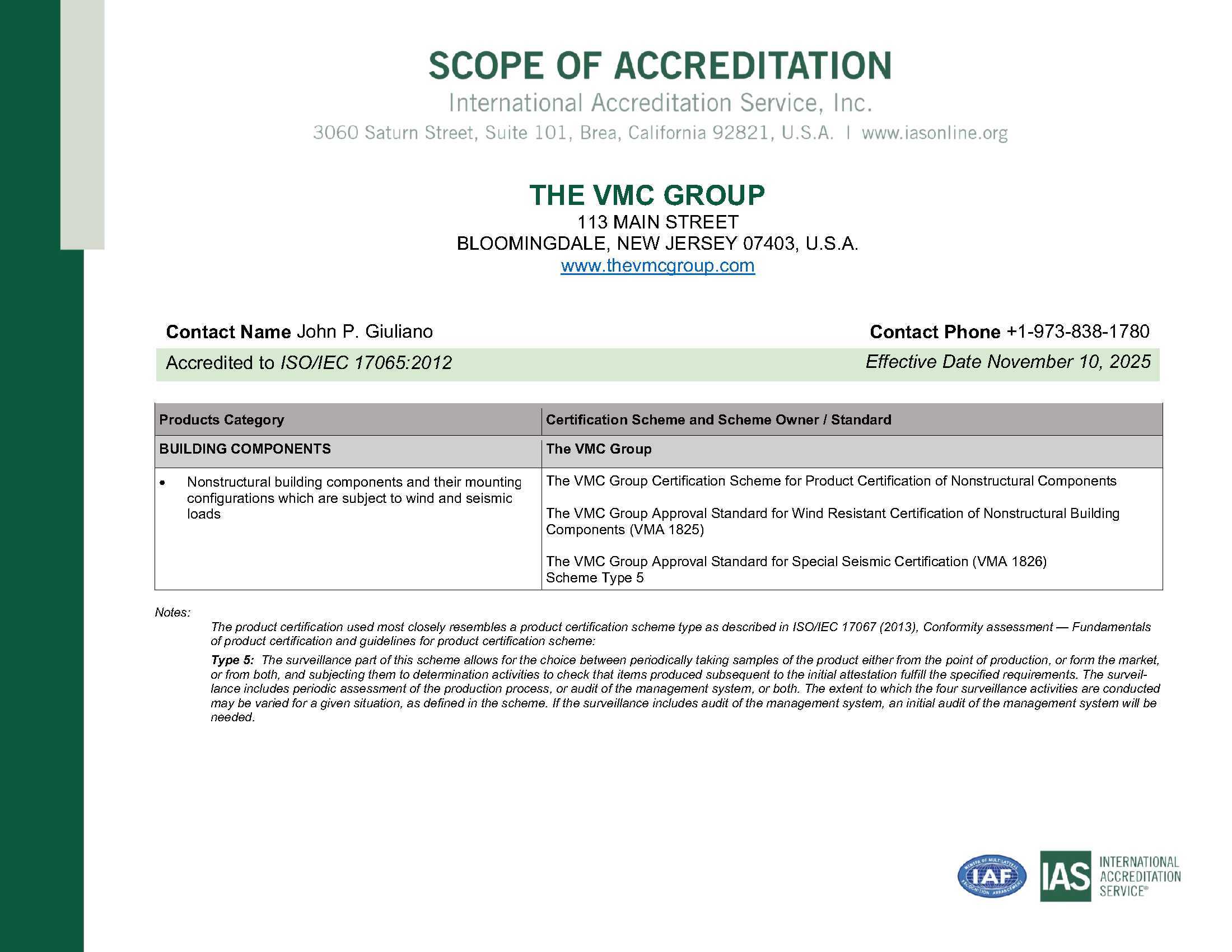 IAS Certificate of Accreditation